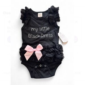 Elegant Black Bodysuit with Pink Bow by Popatu